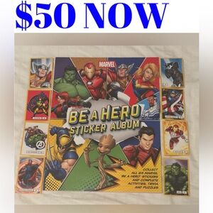 2025 Marvel Comics Be a Hero Complete 64 Sticker Card SET & Sticker Book Album